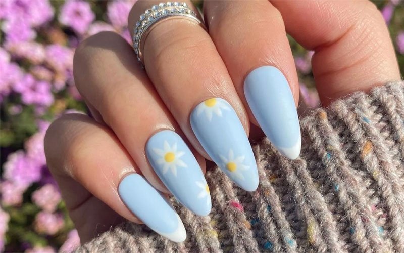 sky blue french tip 1.5 nails